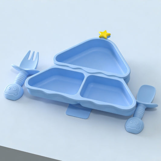Baby Feeding Tableware: Plate, Spoon, and Fork 3-Piece Set-350