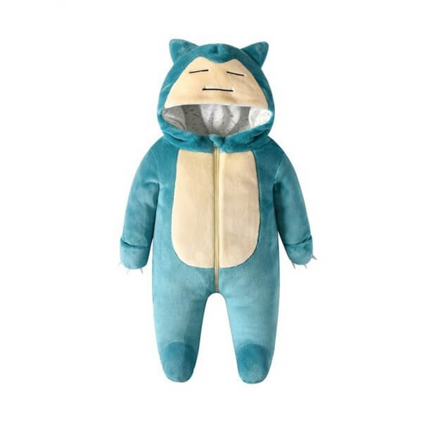 Child Snorlax Costume Cosplay Baby Jumpsuit Winter Soft Outfit