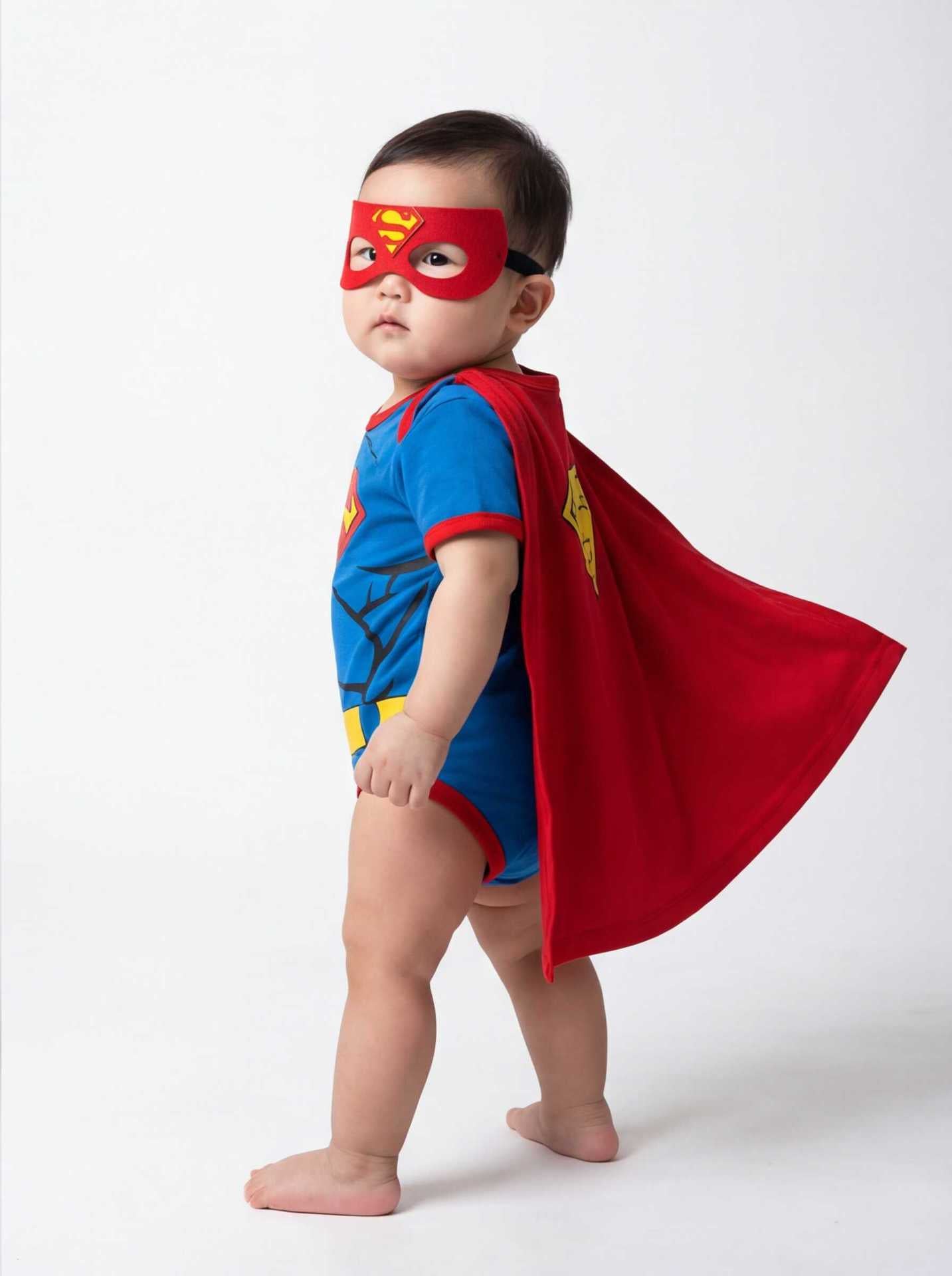 【Pre-Order】Superman Baby Costume Infant Onesie Romper Halloween Outfit Superhero Bodysuit Cape -131