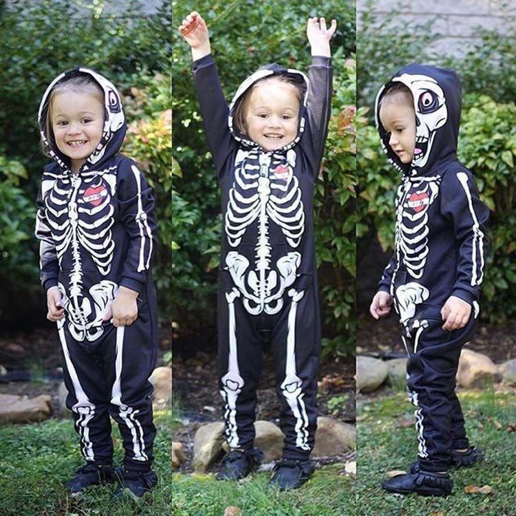 Baby Toddler Skeleton Print Halloween Romper Onesie-155