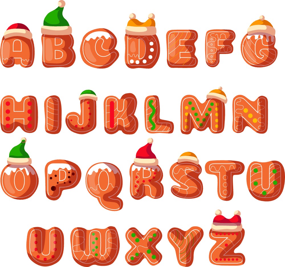 Custom Name Kids T-shirt Christmas Alphabet-236