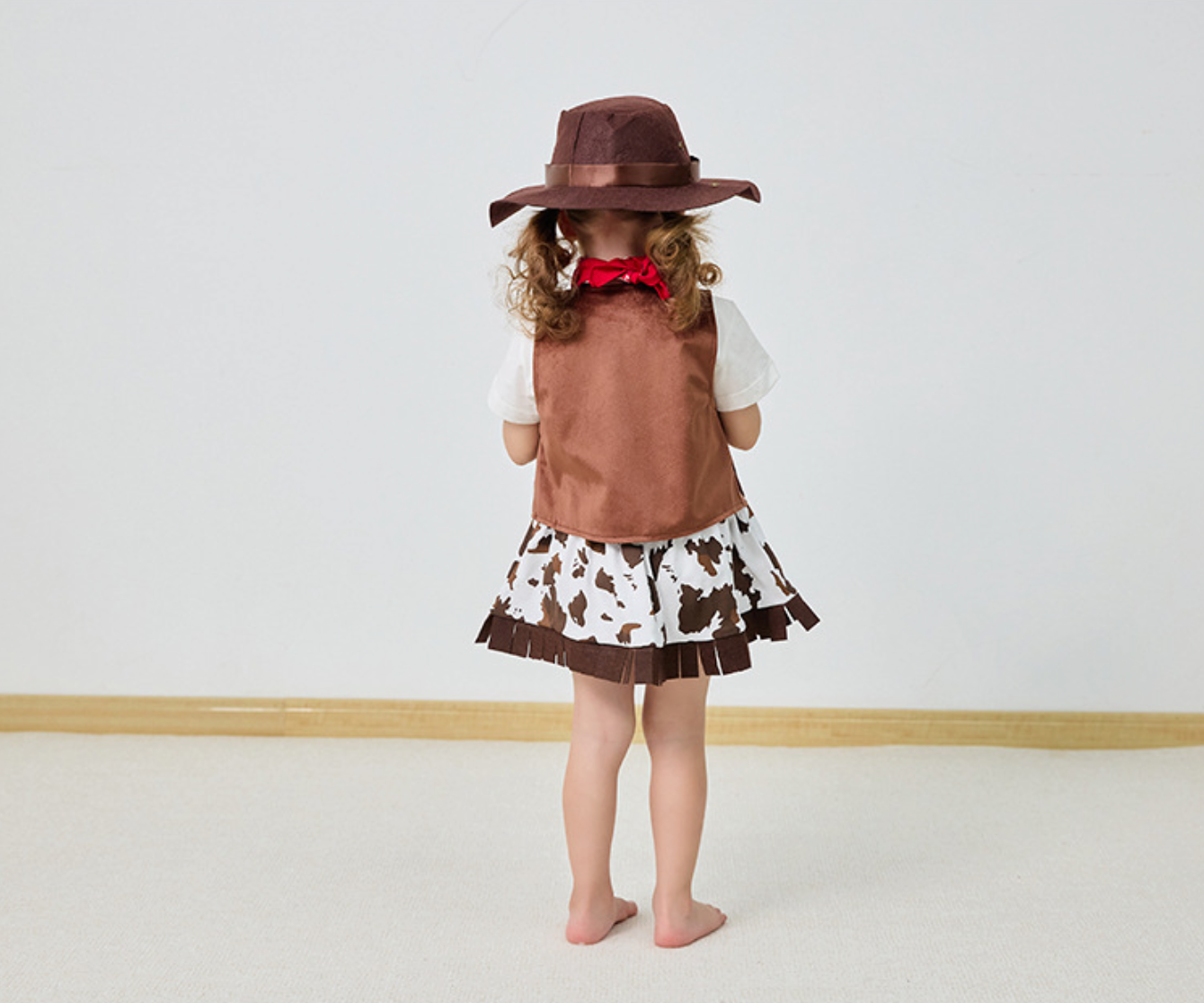 Cowboy Skirt Set for Girls, Vest Set, 4-Piece Set-360
