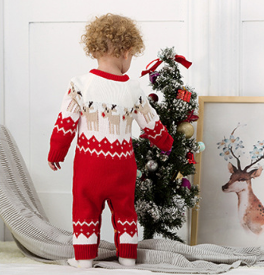 Baby Christmas Knit Onesie-496