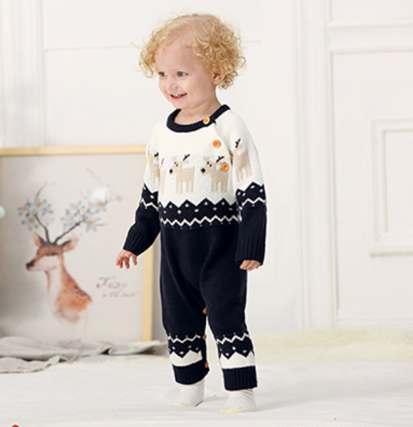Baby Christmas Knit Onesie-496