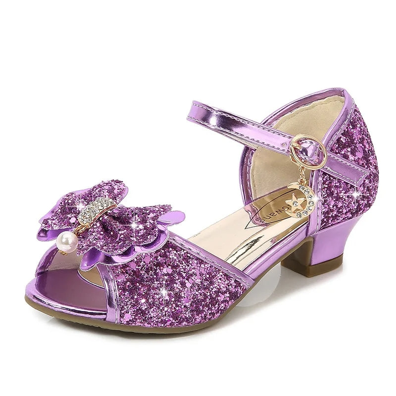 Princess Sandals Girls Peep Toe Heels Shoes -192