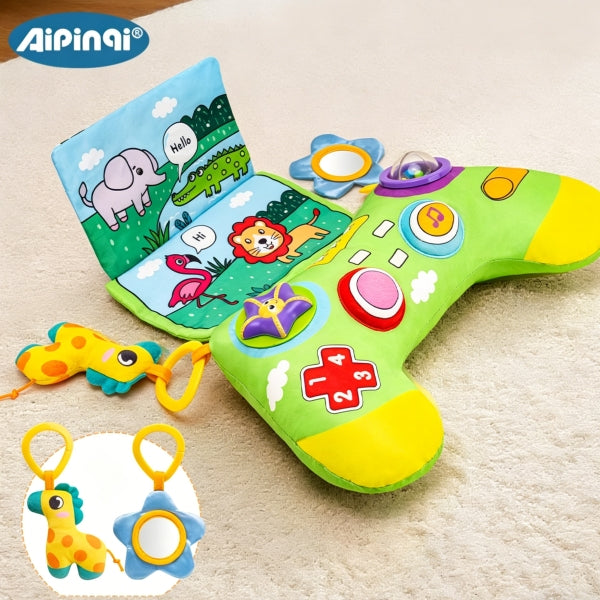 Baby Tummy Time Pillow | Montessori Early Learning Toy with Mirror & Teether-12