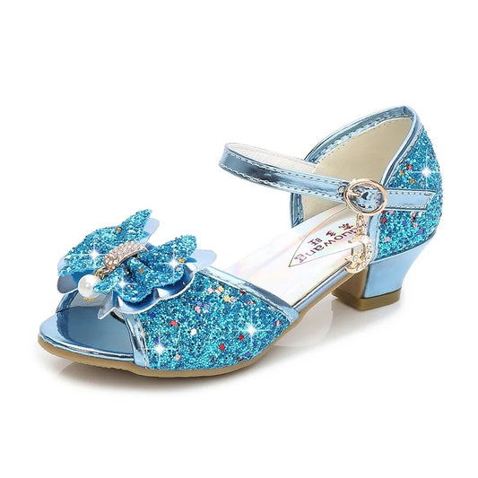 Princess Sandals Girls Peep Toe Heels Shoes -192