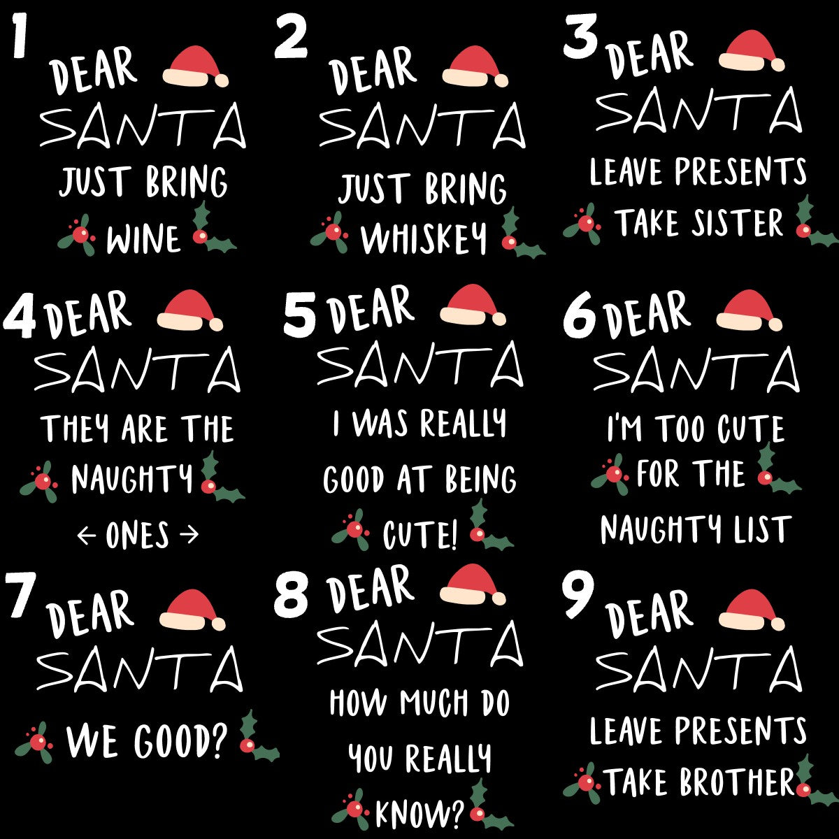 Family T-shirt Baby Onesie "DEAR SANTA" Christmas -244