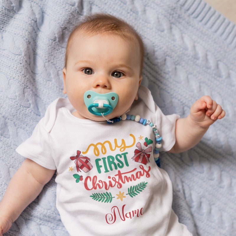 Custom Baby Name Onesie “My First Christmas” -238