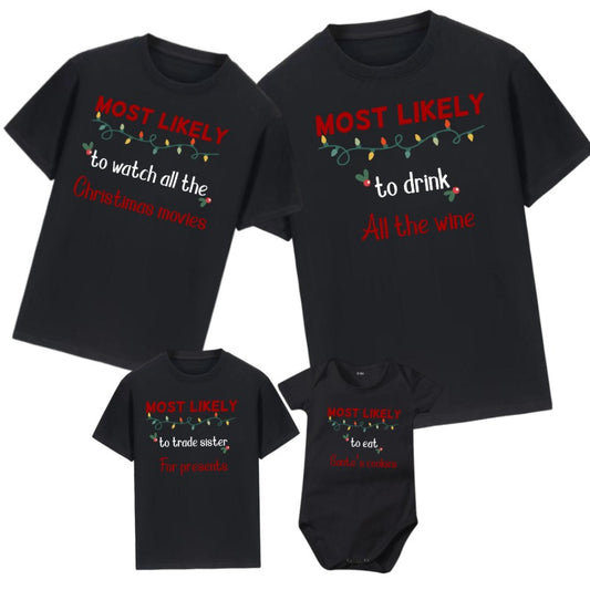 Family Matching T-shirt Baby Onesie "MOST LIKELY" Christmas-246