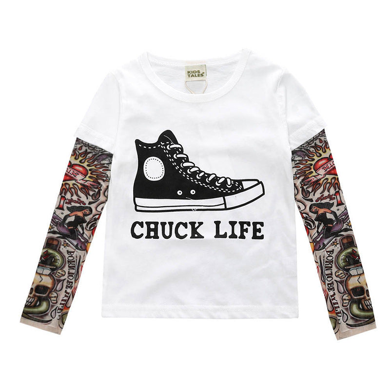 Kids Tattoo Long Sleeve Shirt | Girls Boys Rock T-Shirt-126