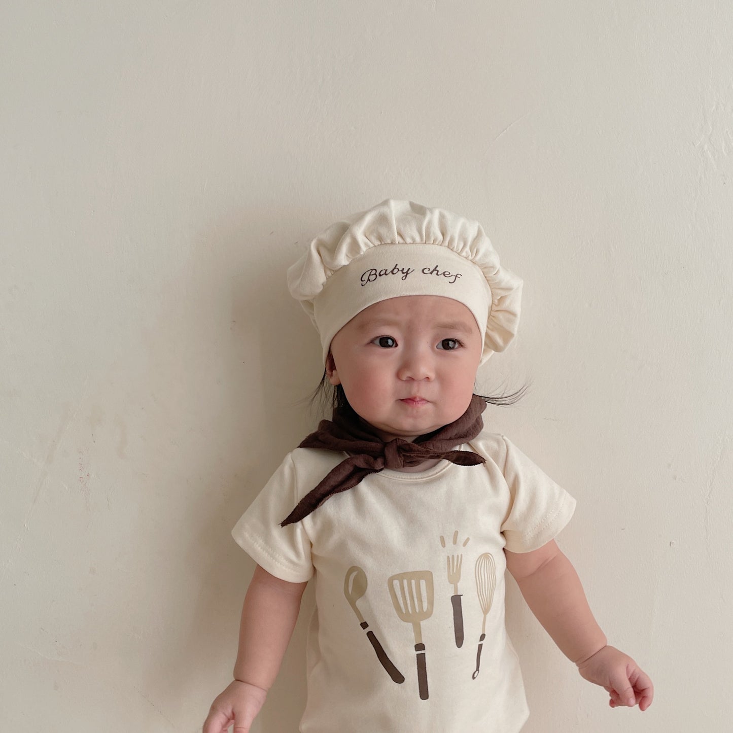 Baby Chef Costume Onesie Set with Hat & Neckcloth – Infant Role Play Outfit-65