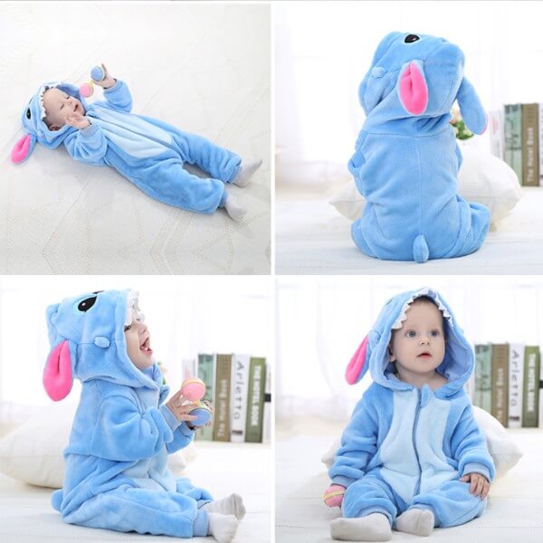 babysleepbetter.com Stitch Costume Romper Cosplay Infant Onesie Winter Outfit