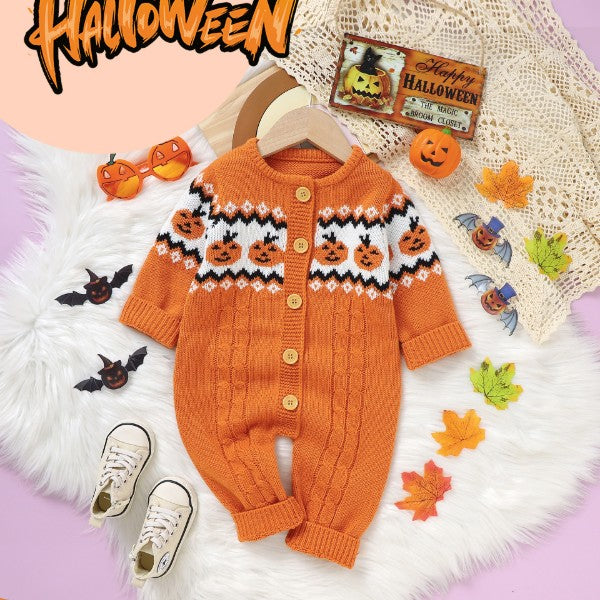 Baby Jumpsuits Knit Pumpkin Sweater-148