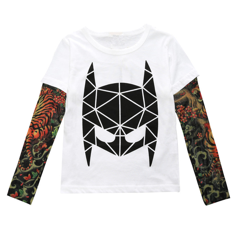 Kids Tattoo Long Sleeve Shirt | Girls Boys Rock T-Shirt-126