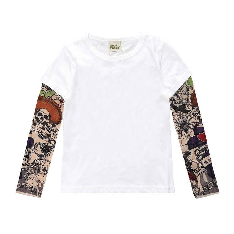 Kids Tattoo Long Sleeve Shirt | Girls Boys Rock T-Shirt-126