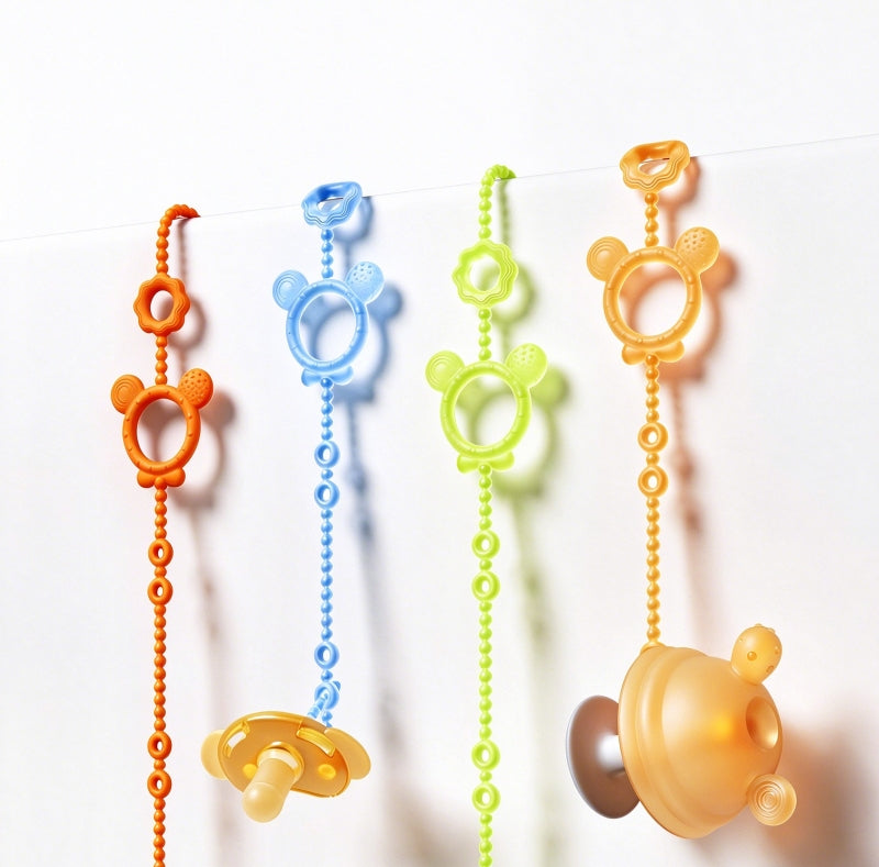 Silicone Pacifier Chain for Baby | Anti-Drop Clip With Teether Set-10