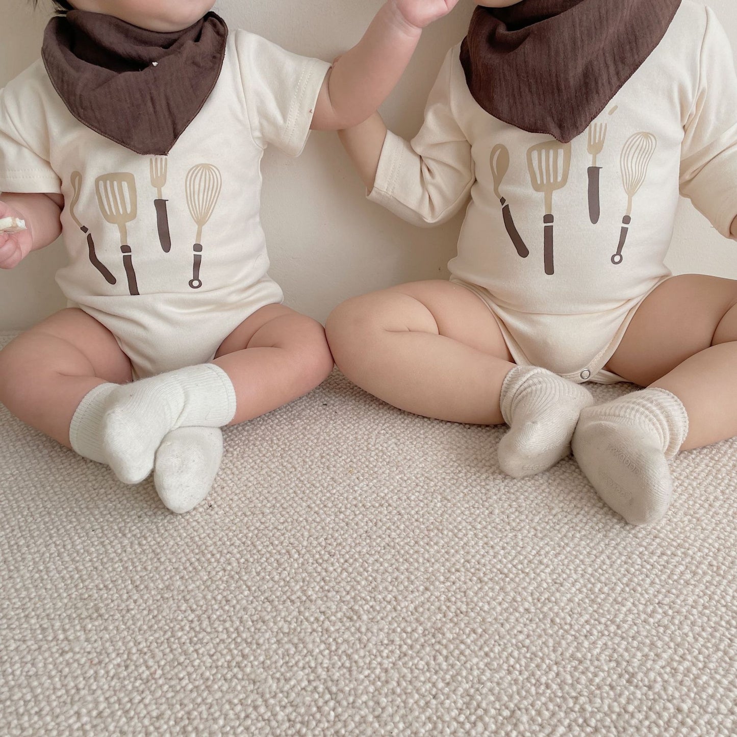 Baby Chef Costume Onesie Set with Hat & Neckcloth – Infant Role Play Outfit-65