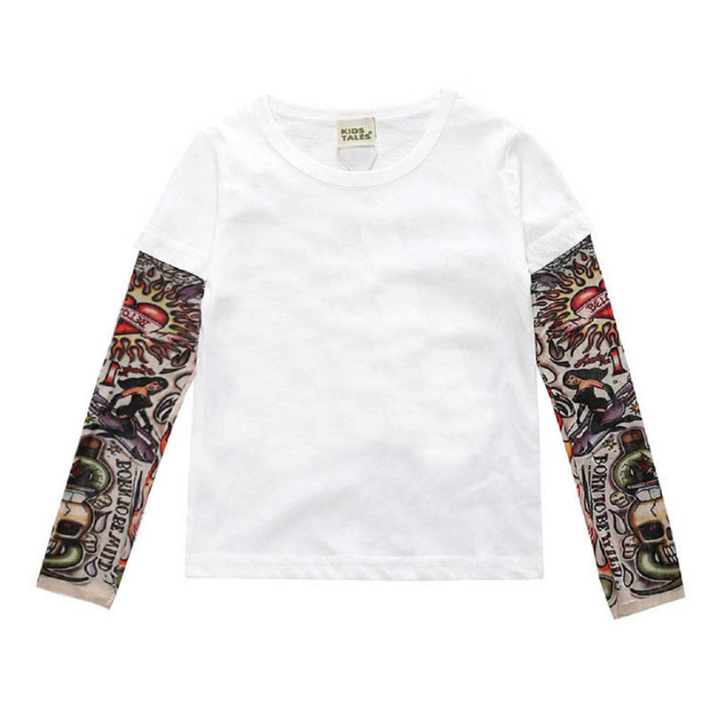 Kids Tattoo Long Sleeve Shirt | Girls Boys Rock T-Shirt-126