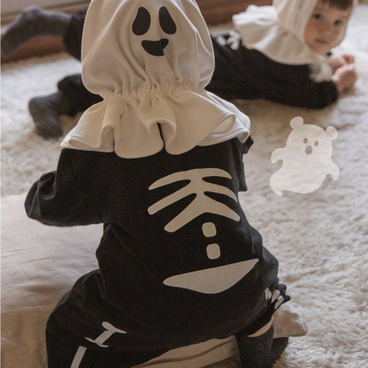 Baby Halloween Costume – Retro Skeleton Onesie with Devil Cape Set-283