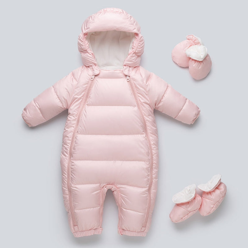 Newborn Baby Hoodie Down Puffy Jumpsuit Pram Snuggly Snow Suit-96