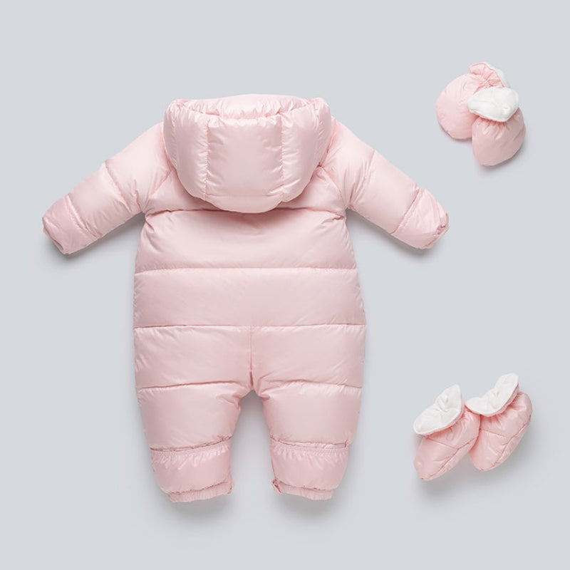 Newborn Baby Hoodie Down Puffy Jumpsuit Pram Snuggly Snow Suit-96