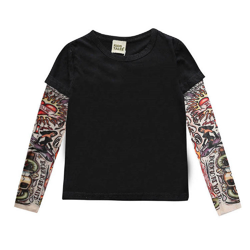 Kids Tattoo Long Sleeve Shirt | Girls Boys Rock T-Shirt-126