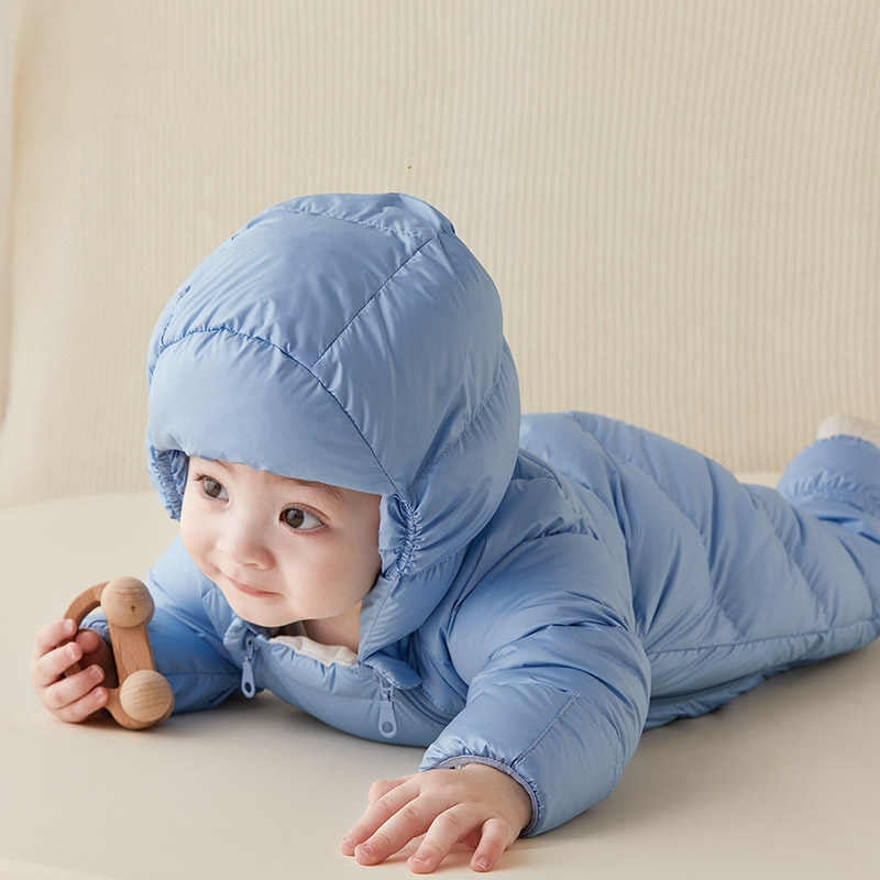 Newborn Baby Hoodie Down Puffy Jumpsuit Pram Snuggly Snow Suit-96