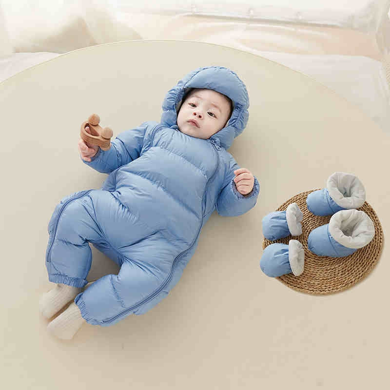 Newborn Baby Hoodie Down Puffy Jumpsuit Pram Snuggly Snow Suit-96