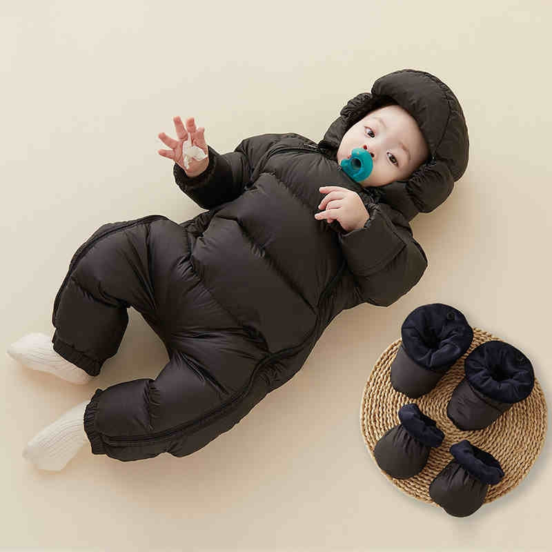 Newborn Baby Hoodie Down Puffy Jumpsuit Pram Snuggly Snow Suit-96