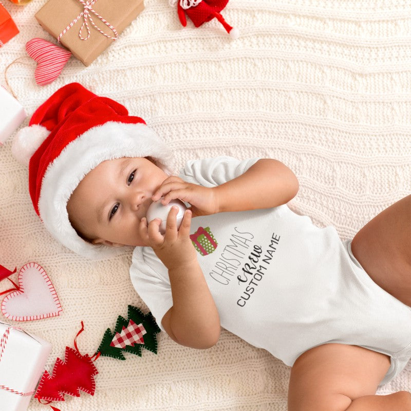 Custom Name Baby Onesie Kids T-shirt Christmas Crew-254