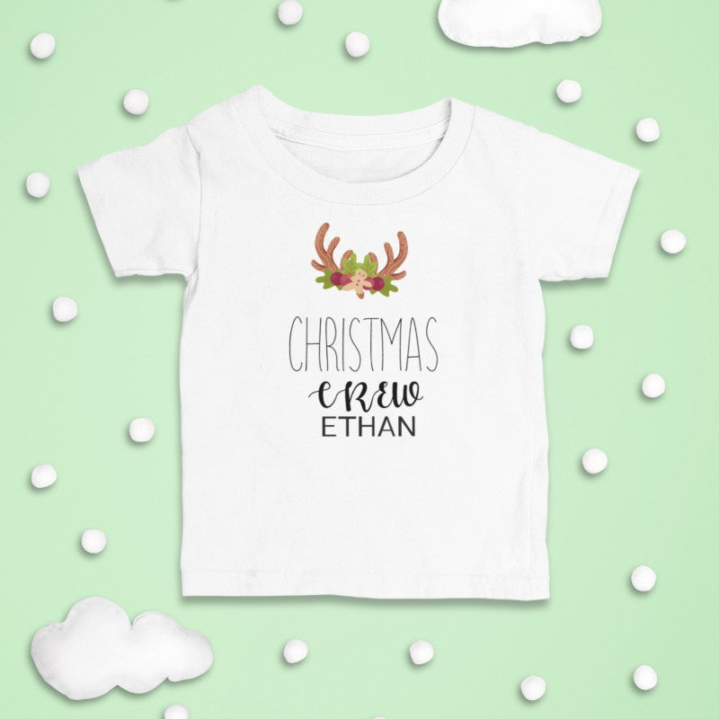 Custom Name Baby Onesie Kids T-shirt Christmas Crew-254