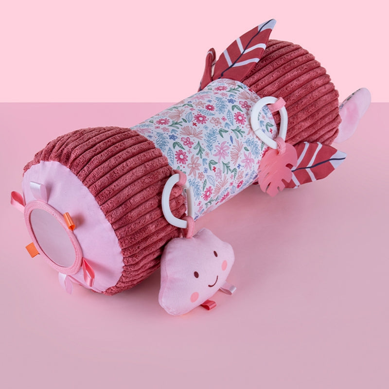 Inflatable Tummy Time Pillow Toy 3-in-1 Sensory Baby Gym with Mirror Rattle Crinkle 0-12M -261