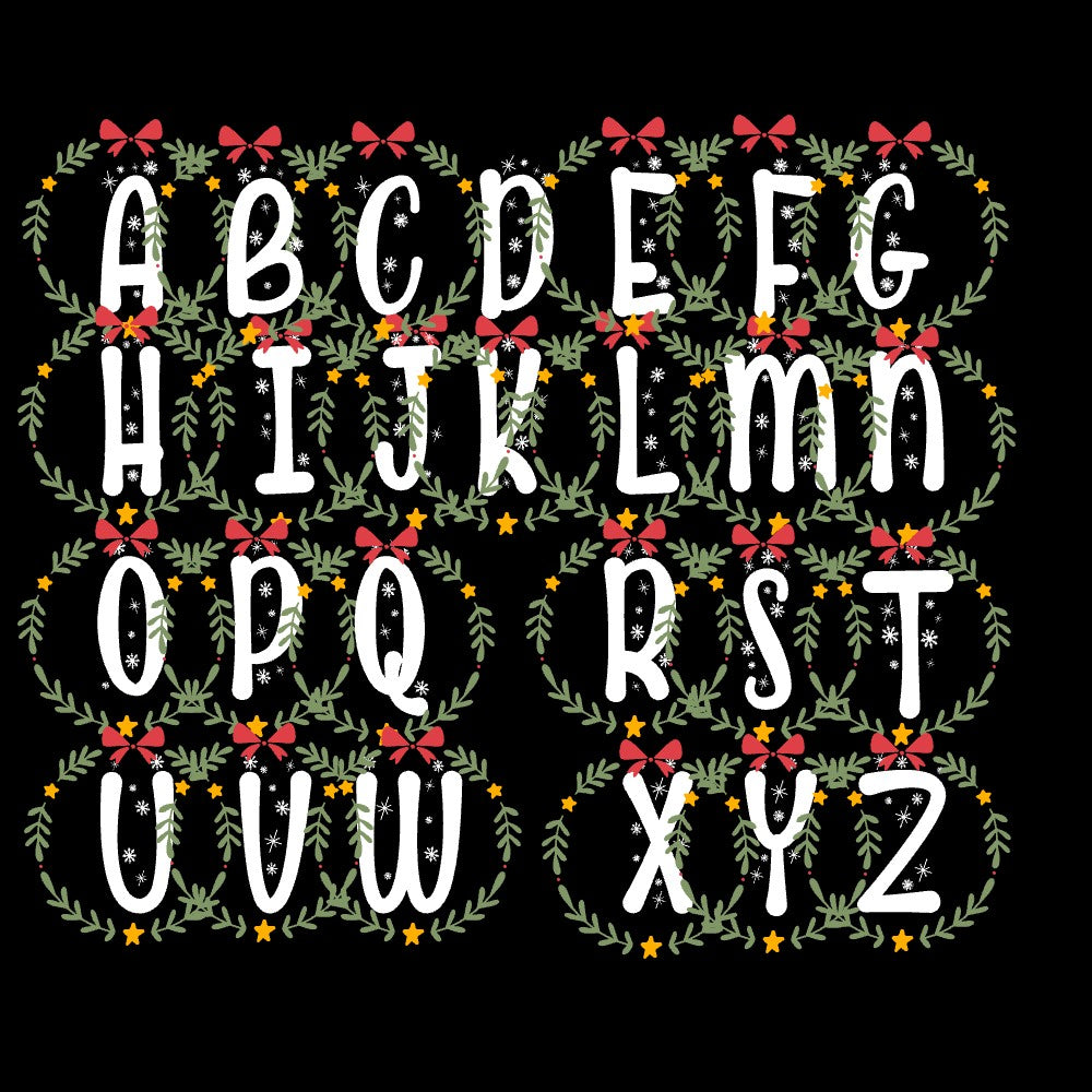 Custom Name Kids T-shirt Christmas Alphabet-236