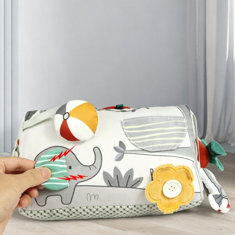 Baby Tummy Time Pillow 3D Sensory Toy | After-Feeding Head Lifting & Gas Relief Support for Newborns 2M+ -260