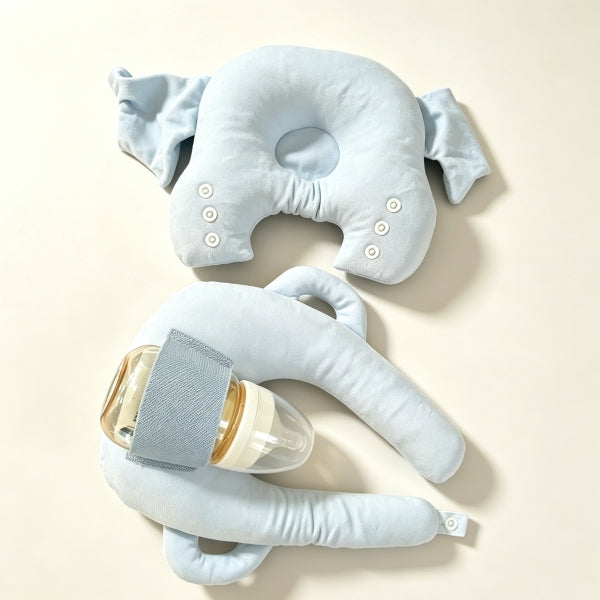 2-in-1 Baby Head Pillow & Bottle-Feeding Pillow Set