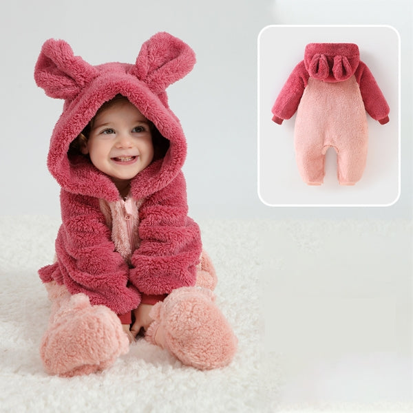 Baby Toddler Fluffy Bunny Jumpsuit Costume Winter Outfit-211
