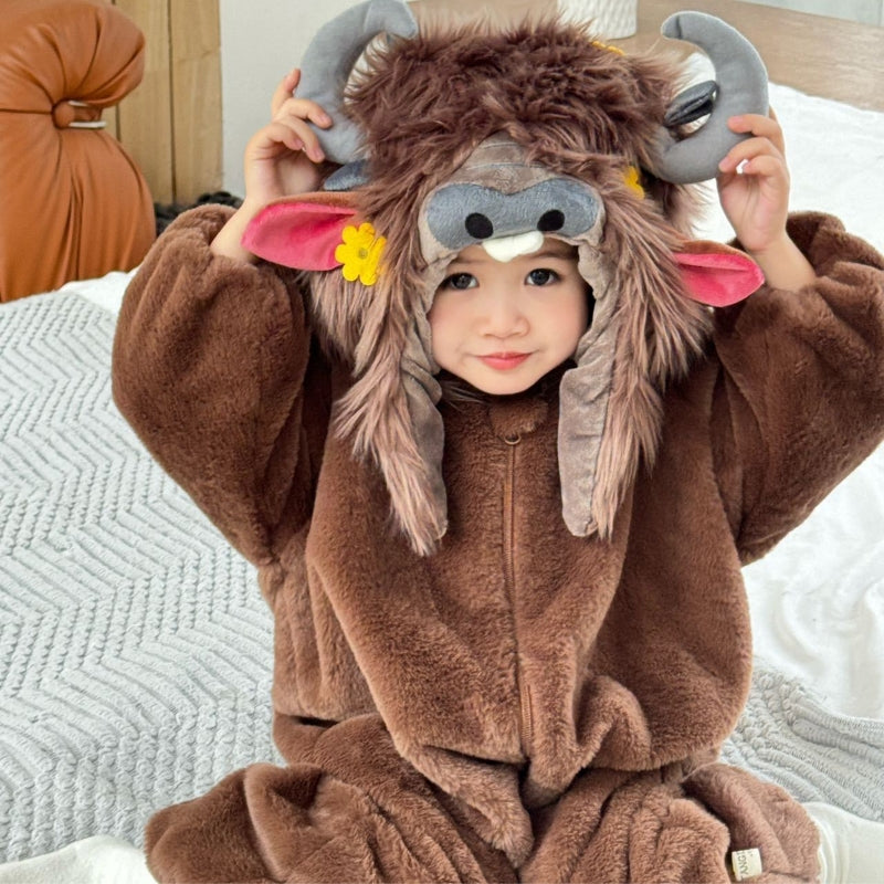 Cattle Flannel Onesie Baby Girl Costume-286