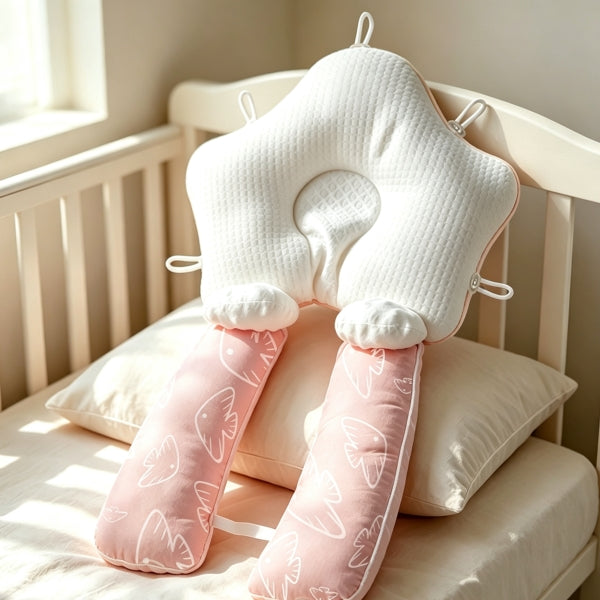 Baby Head Shaping Pillow Set | Starfish Flat Head Pillow + Bolster Body Pillow