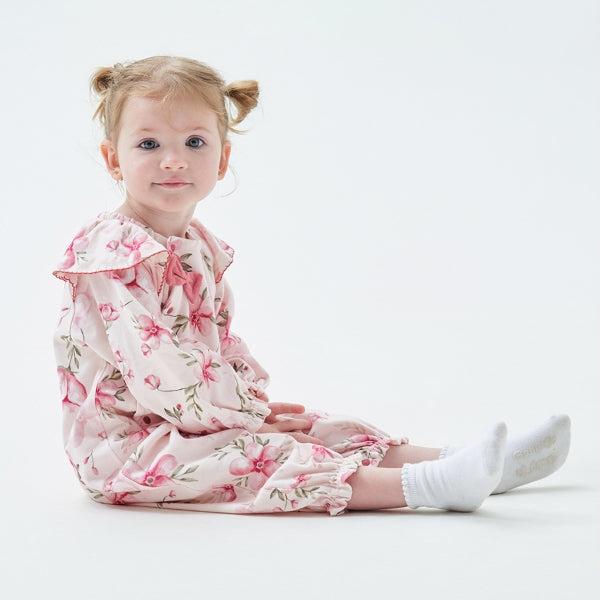 Vintage Regal Frilled Collar Baby Girl Sleep Onesie-143