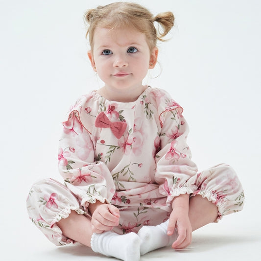 Vintage Regal Frilled Collar Baby Girl Sleep Onesie-143