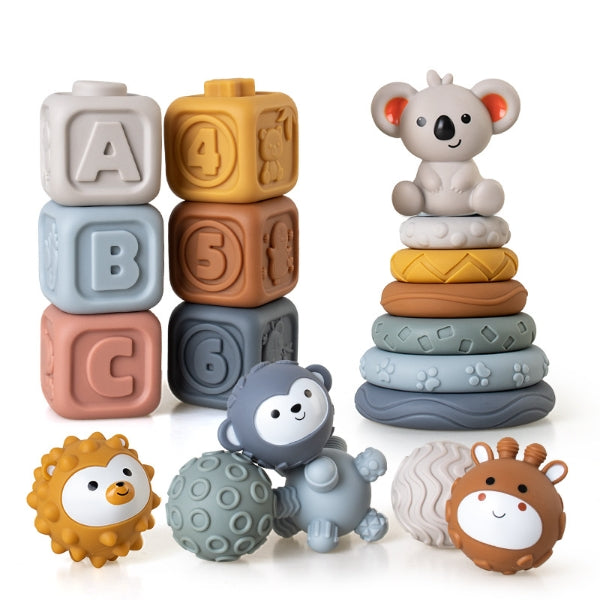 Baby Stacking Sensor Silicon Toys Set-2
