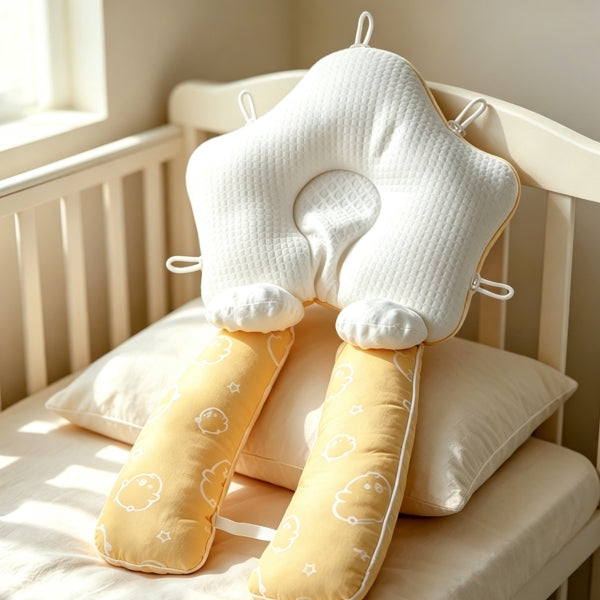 Baby Head Shaping Pillow Set | Starfish Flat Head Pillow + Bolster Body Pillow
