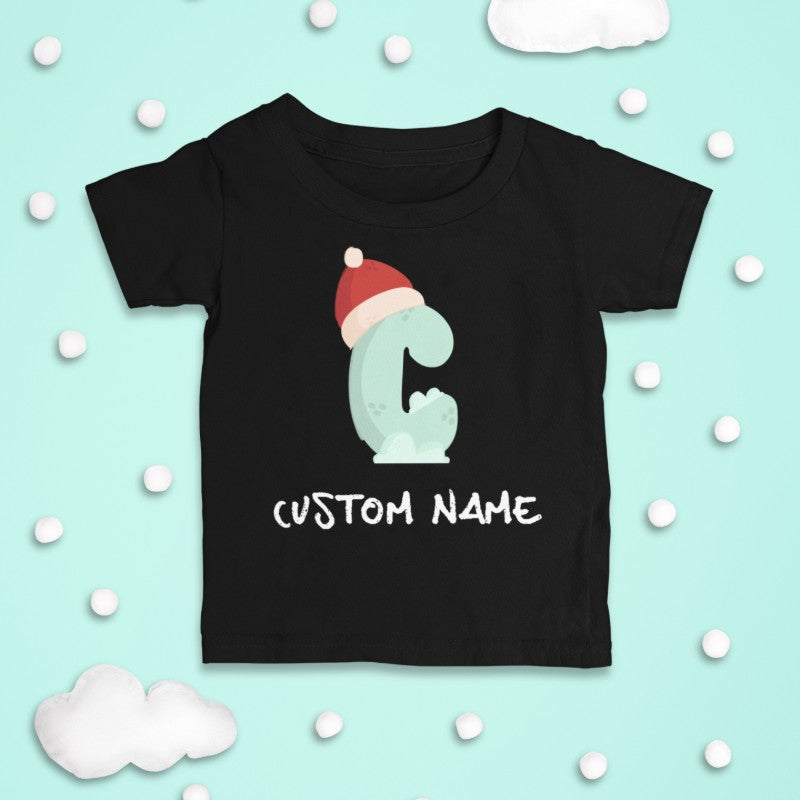 Custom Name T-shirt Baby Onesie Christmas Alphabet-256