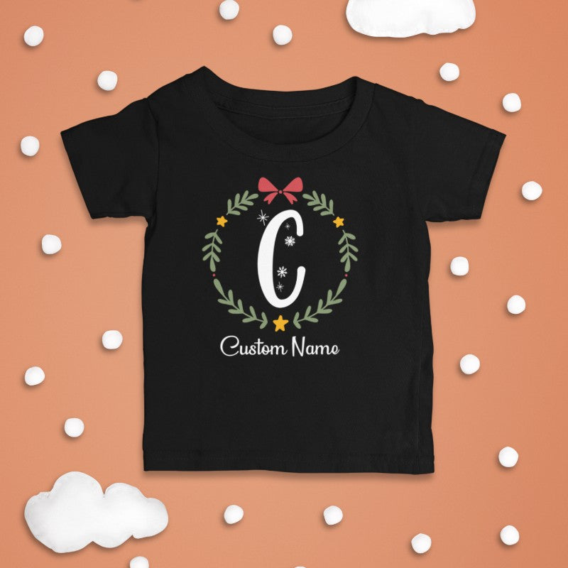 Custom Name T-shirt Baby Onesie Christmas Alphabet-256