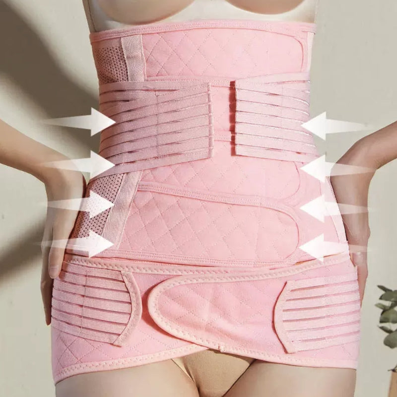 Plus Size Postpartum Belly Band & Pelvic Belt Set — Up to 4XL / 308 lbs