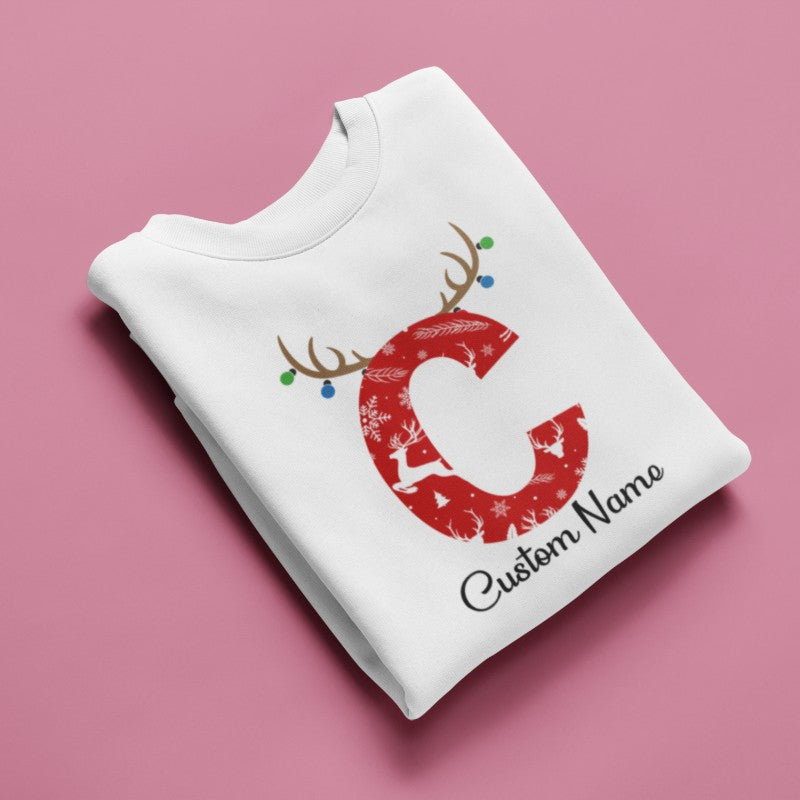 Custom Name Sweatshirt Christmas Alphabet-257