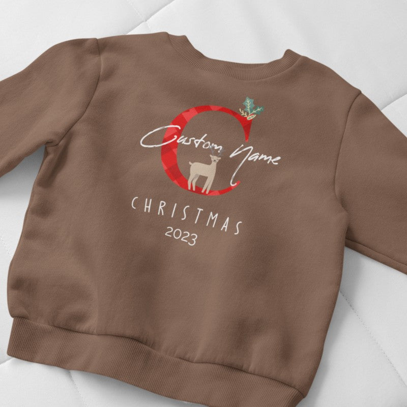 Custom Name Sweatshirt Christmas Alphabet-257