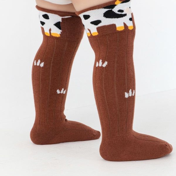Baby Knee-High Knit Socks with 3D Ears | 3-Pack | 0–3 Years