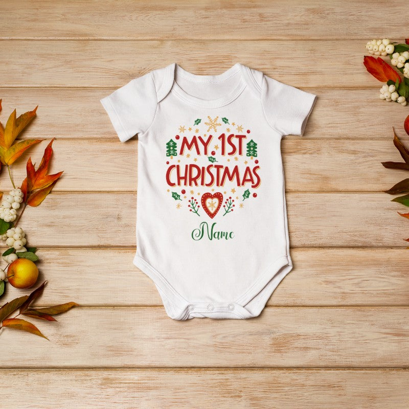 Custom Baby Name Onesie “My First Christmas” -238